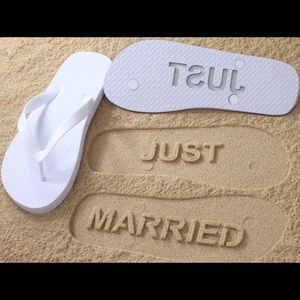 New Just Married Flip Flops In Turquoise